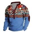 thumbnail image 5 of Maqroz Men's Camo Print Henley Sweatshirt Long Sleeve Button Up Casual Pullover Top Outdoor Hunting Military Streetwear Tops, 5 of 5