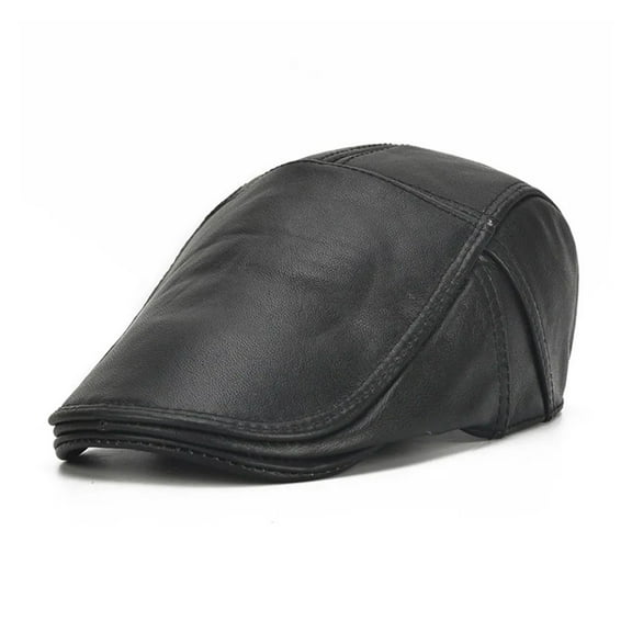 Mens Flat Caps Real Leather Hats Berets Male Genuine Leather Cowskin Adjustable Ivy Cap Classic Driving Cabbie Caps ,Beautiful Craftsmanship