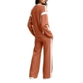 thumbnail image 6 of Inleife Women Color Block Tracksuit 2 Piece Outfit Set, Long Sleeve Crew Neck Sweatshirt & Wide Leg Pants With Pockets, Casual Loungewear Sports Suit, 6 of 6