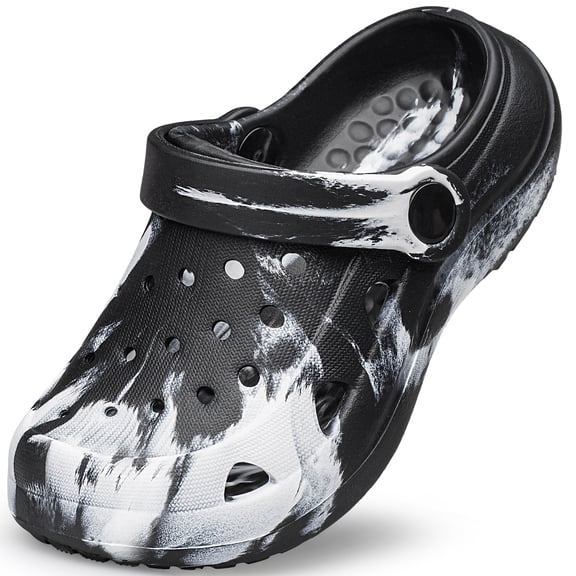 YHOON Garden Clogs for Boys Girls Slip on Beach Sandals Kids Unisex Child Beach Water Shoes Black Toddler Size 7