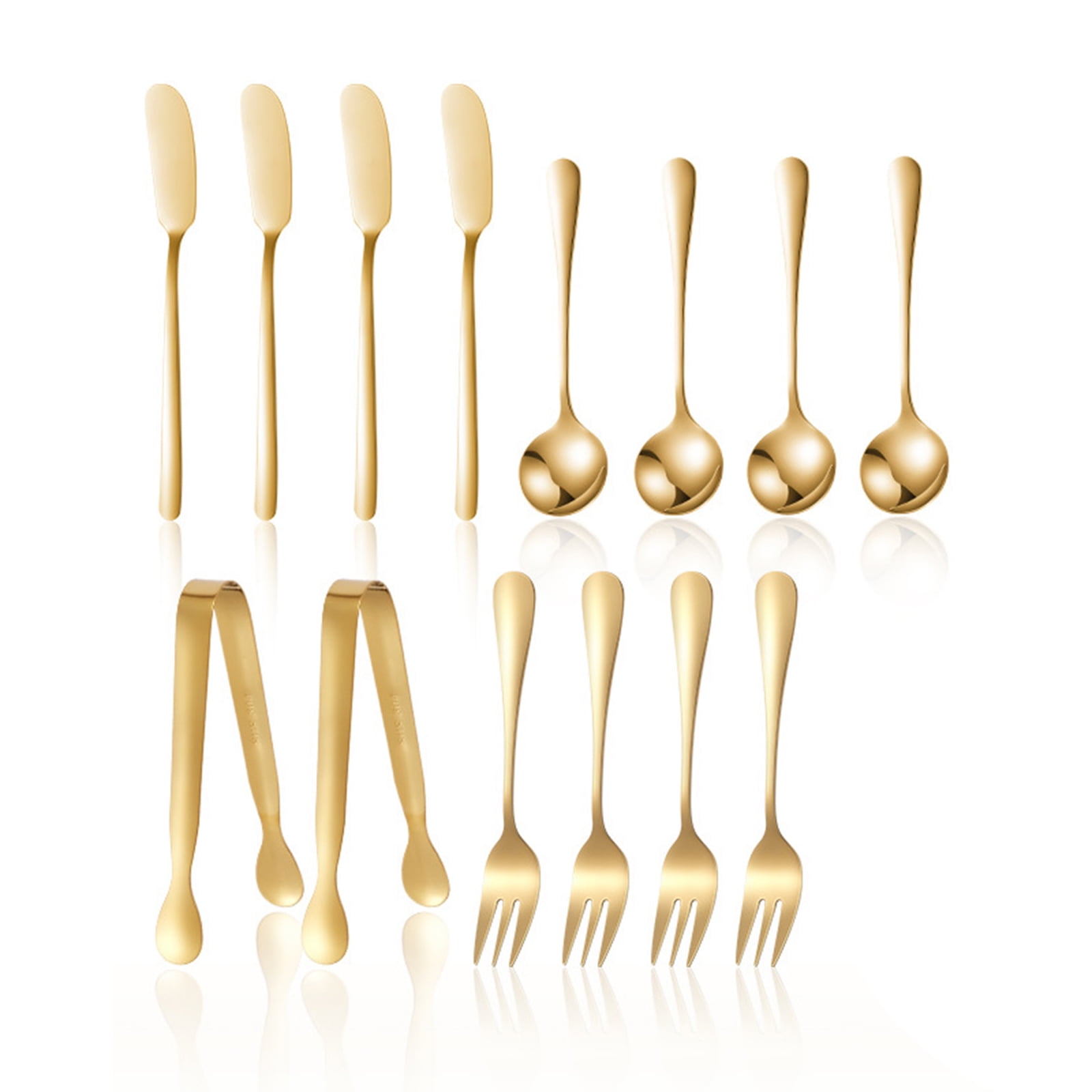 Garhelper 14pcs Cheese Butter Spreader Knife Set Stainless Steel Spreader Mini Serving Tongs