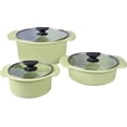 thumbnail image 1 of Batería de Cocina Cinsa Verde Manzana Acero Vitrificado 6 Piezas, 1 of 2