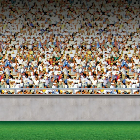 Party Central Pack of 6 White and Green Lower Deck Stadium Backdrop Wall Decor 30'