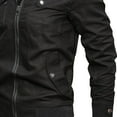 thumbnail image 3 of AOOCHASLIY 2023 Men Fall Coat Men's and Winter Casual Solid Color Tooling Wind Jacket Zipper Coat, 3 of 3