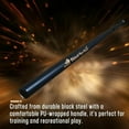 thumbnail image 3 of Slim Baseball Trainning Bat 34in 1.7lbs, Thin Power Stick Training Bat Steel Black, 【 PU Wrapped 】, 3 of 4