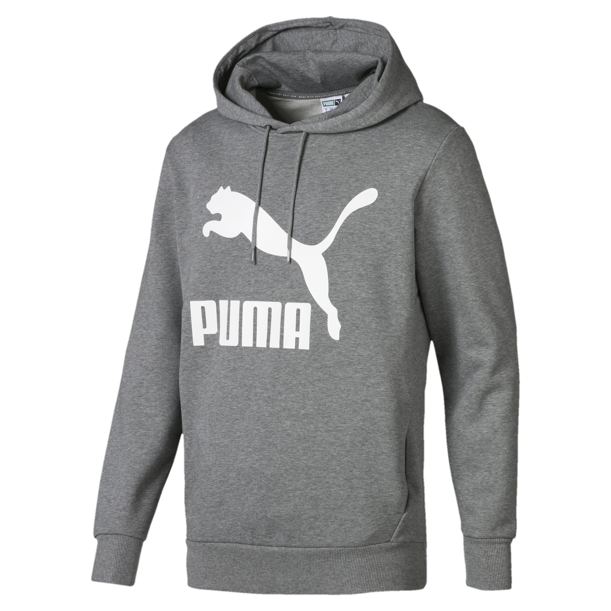 PUMA - Puma Men's Classic Logo Hoodie Medium Gray Heather 578074-03 ...