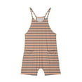 thumbnail image 7 of JTSRKL Girls Sleeveless Jumpsuits with Pockets Casual Striped Color Block Print Spaghetti Strappy Short Rompers Loose Fit Overalls for Kids Teens Cute Summer Outfit Clothes 2025 Beige 5-6 Years, 7 of 7