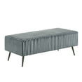 thumbnail image 5 of Roundhill Furniture Mavela Wide Wale Corduroy Upholstery Bench, Blue, 5 of 6