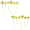 Star Shaped DIY Glittery Toothpicks Picks Topper Gold Tone 12 in 1