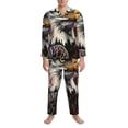 thumbnail image 3 of Hirioo Retro American Eagle A for Men's Pajama Sets 2 Piece Pjs Men's Long-Sleeved Pajama Set Button Down Sleepwear,S-XXL-XX-Large, 3 of 7