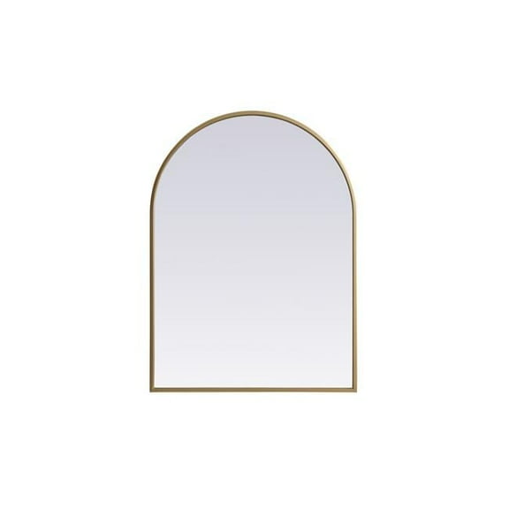 22 x 30 in. Metal Frame Arch Mirror, Brass