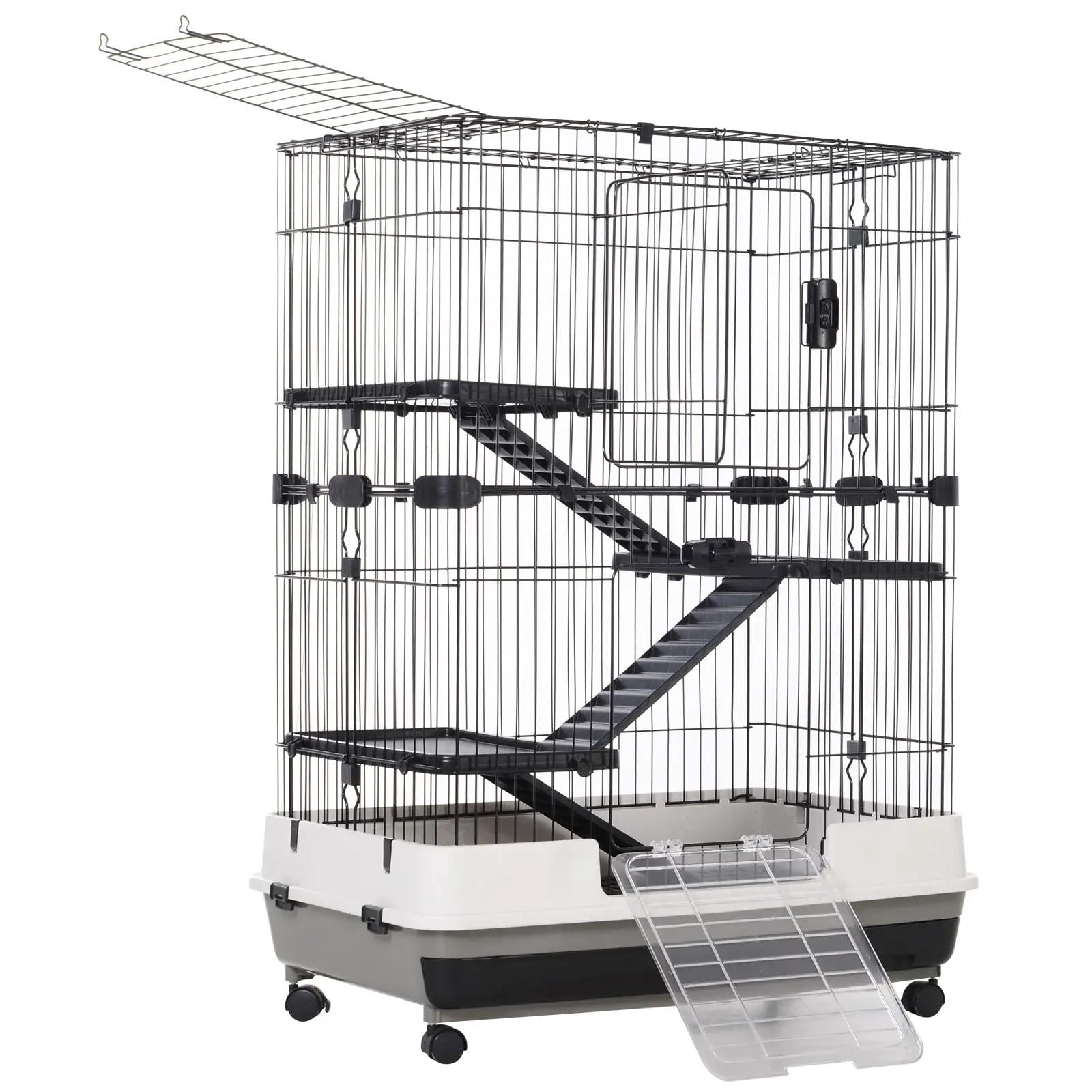 Pefilos 3-Tier Hamster Cage Gerbil Habitat Home, Small Pet Animals Cages, Gray