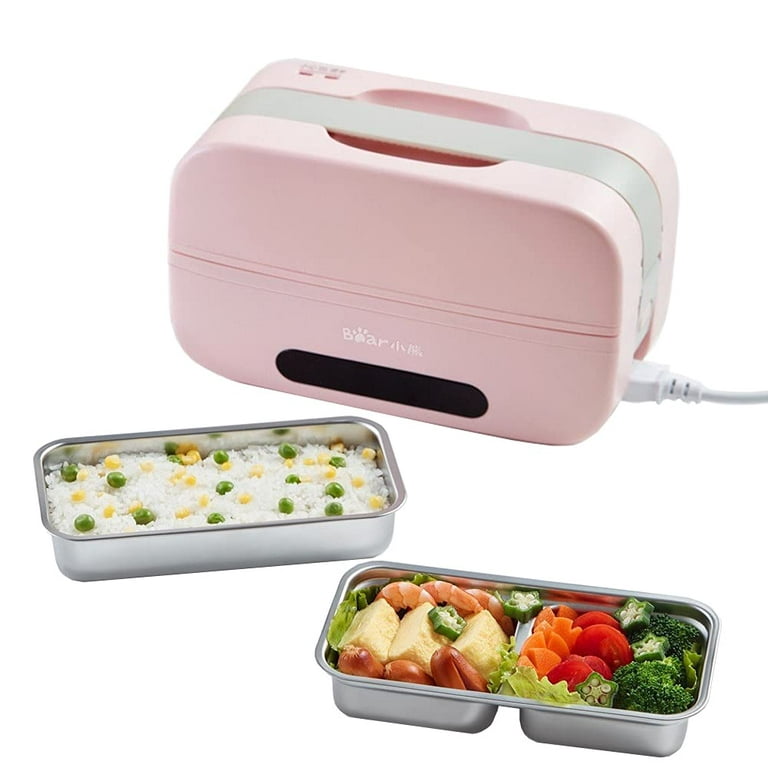 Bear Heated Lunch Box Electric Lunch Box Insulated Lunch Box Portable Hot  Lunch Box for Office Workers To Steam Rice on The Go