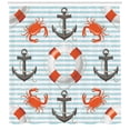 thumbnail image 3 of Ambesonne Coastal Shower Curtain, Life Rings Anchor Theme, 69"Wx70"L, Scarlet Black and Teal, 3 of 3