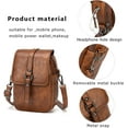 thumbnail image 2 of Vintage Crossbody Phone Bag for Women, Small Leather Shoulder Purse and Handbag with Tassel&Rivet Decoration, 2 of 7