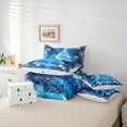 thumbnail image 6 of jejeloiu Marry Xmas Bedding Comforter Set 7 Pieces,Blue Christmas Tree Full Bedding Set,Cartoon Snowfalke Fitted Sheet Flat Sheet For Boys Girls,Lightweight Bedroom Decoration Reversible, 6 of 8