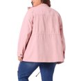 thumbnail image 4 of Agnes Orinda Women's Plus Size Jackets Long Sleeve Drawstring Waist Anorak Coats with Pockets 4X Pink, 4 of 7