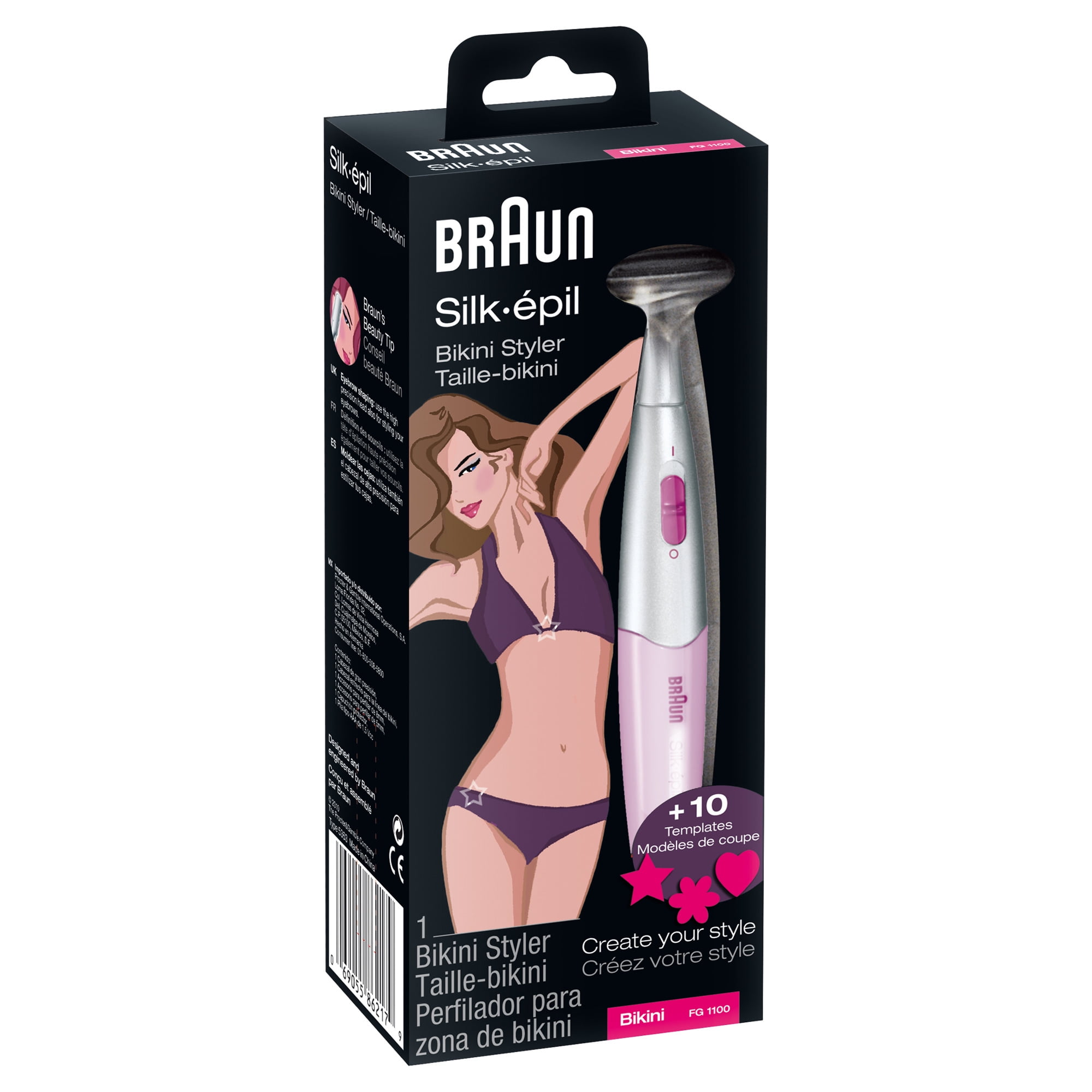 Braun Silk-epil Epilator FG1100 - Precision bikini & styling 4 extras - Walmart.com