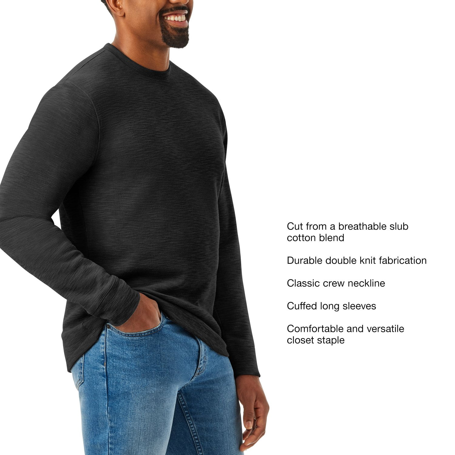 Member's Mark Men's Double Knit Crewneck Long Sleeve