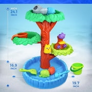 Big Tree Water Table for Toddlers - 4 Tiers Sand Watertable with 10+ Accessories, Sensory Play Activity Splash Table Indoor Outdoor Backyard Summer Beach Toys for Boys Girls 1 2 3 4 5 6 7 8 year old
