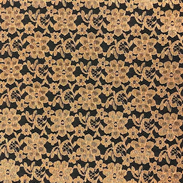 Raschel Lace Fabric 60 Wide Polyester French Floral By The Yard Gold Walmart Com Walmart Com