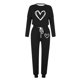 thumbnail image 4 of Puntoco Conjunto de pijama cómodo para mujer, con estampado de letras de invierno, cuello redondo, manga larga, pantalones, ropa informal para el hogar, 4 of 4
