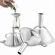 thumbnail image 1 of Stainless Steel Funnel, 3 Pieces Stainless Steel Mini Funnel Stainless Steel Kitchen Funnels with Handles Metal Mini Funnel for Transferring Fluid Liq, 1 of 5