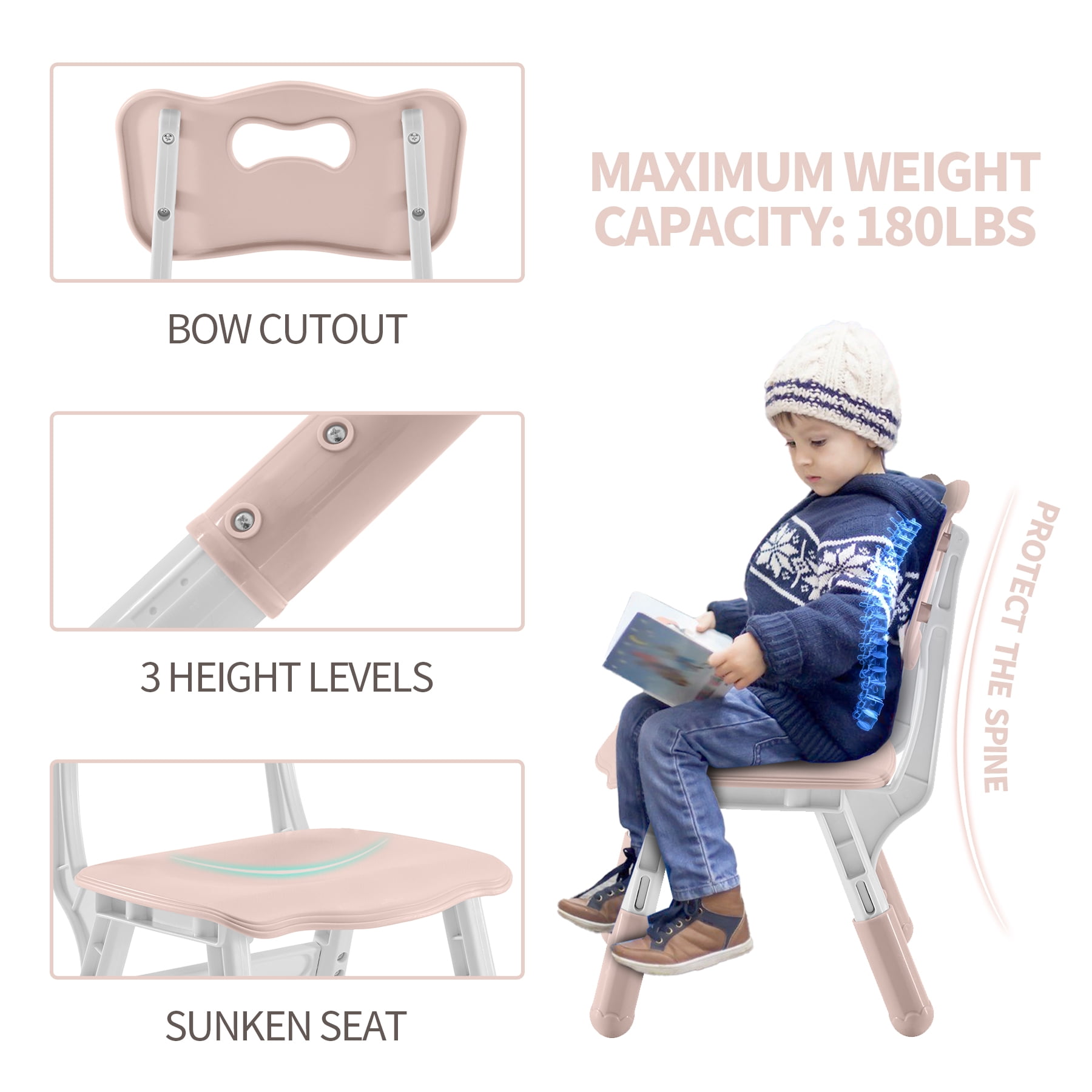 DOREROOM Kids 4-Piece Adjustable Table and Chair Set, Graffiti Desktop, Non-Slip Legs