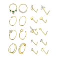 thumbnail image 3 of Kit 18 piezas joyería corporal con pequeños huesos, acero inoxidable, para mujer, elegantes y modernos, ideales para decorar la nariz o para Color dorado, 3 of 8
