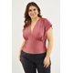 thumbnail image 1 of Blusa de satin cuello V Roman Fashion /Tallas Extras, 1836 (Palo de rosa) rosa 36, 1 of 6