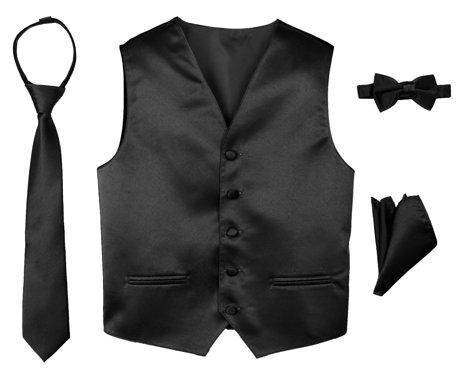 Unotux 23 Color 2pc Boys Formal Satin Vest and Bow Tie Sets from Baby to 7 years