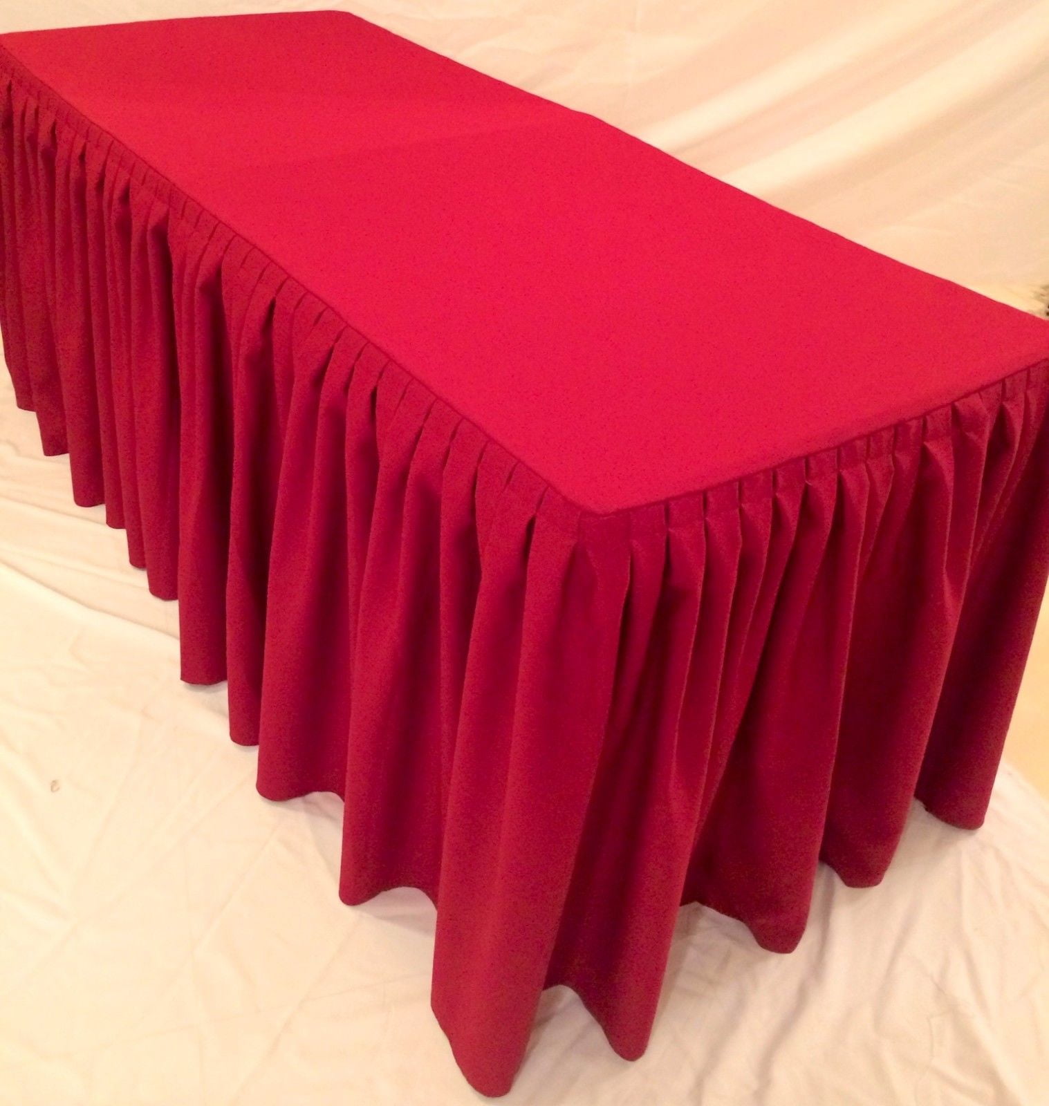 17' Ft POLYESTER PLEATED TABLE SET SKIRT skirting Trade show 24 colors Catering 