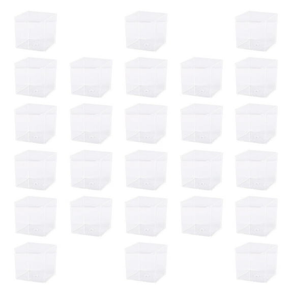50 Pcs Small Square Mousse Cups Clear Dessert Containers for Appetizers, Ice Cream, Takeout, Food Storage, Party Supplies