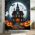 thumbnail image 2 of JOOCAR Halloween Haunted House Pumpkin Ghost Polyester Shower Curtain for Home Bathroom Bath Tub Decor 72x72 inch, 2 of 5