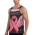 thumbnail image 2 of Gukieu Ribbon With Angel Wings Print Men's Quick Dry Fitness Vest, Round Neck Sleeveless Fitness Bodybuilding Top-Medium, 2 of 7
