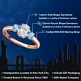 thumbnail image 2 of Gem Stone King 18K Rose Gold Plated Silver White Topaz and Swiss Blue Topaz Engagement Ring for Women | 1.40 Cttw | Oval 7X5MM | Gemstone November Birthstone | Size 9, 2 of 6