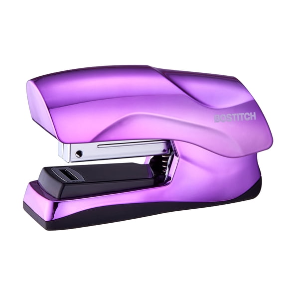 Bostitch Flat Clinch Stapler, 40 Sheets, Metallic Purple