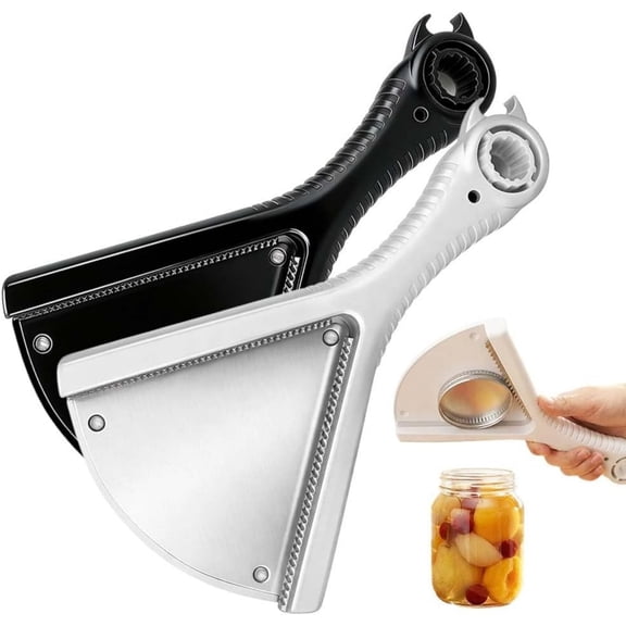 ZJNGJC Jar Opener for Weak Hands, Multi-Purpose Bottle & Jar Opener with Ergonomic Grip, Easy Lid Opener for Seniors and Low Hand Strength, White Black