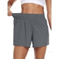thumbnail image 3 of NELEUS Womens Athletic Shorts High Waist Running Short Gym Workout Shorts with Pockets 5" Sports Shorts,Light Gray,US Size XL, 3 of 5