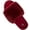Wine Red, variant on LongBay Women's Fuzzy Faux Fur Memory Foam Cozy Flat Spa Slide Slippers Comfy Open Toe Slip On House Shoes Sandals