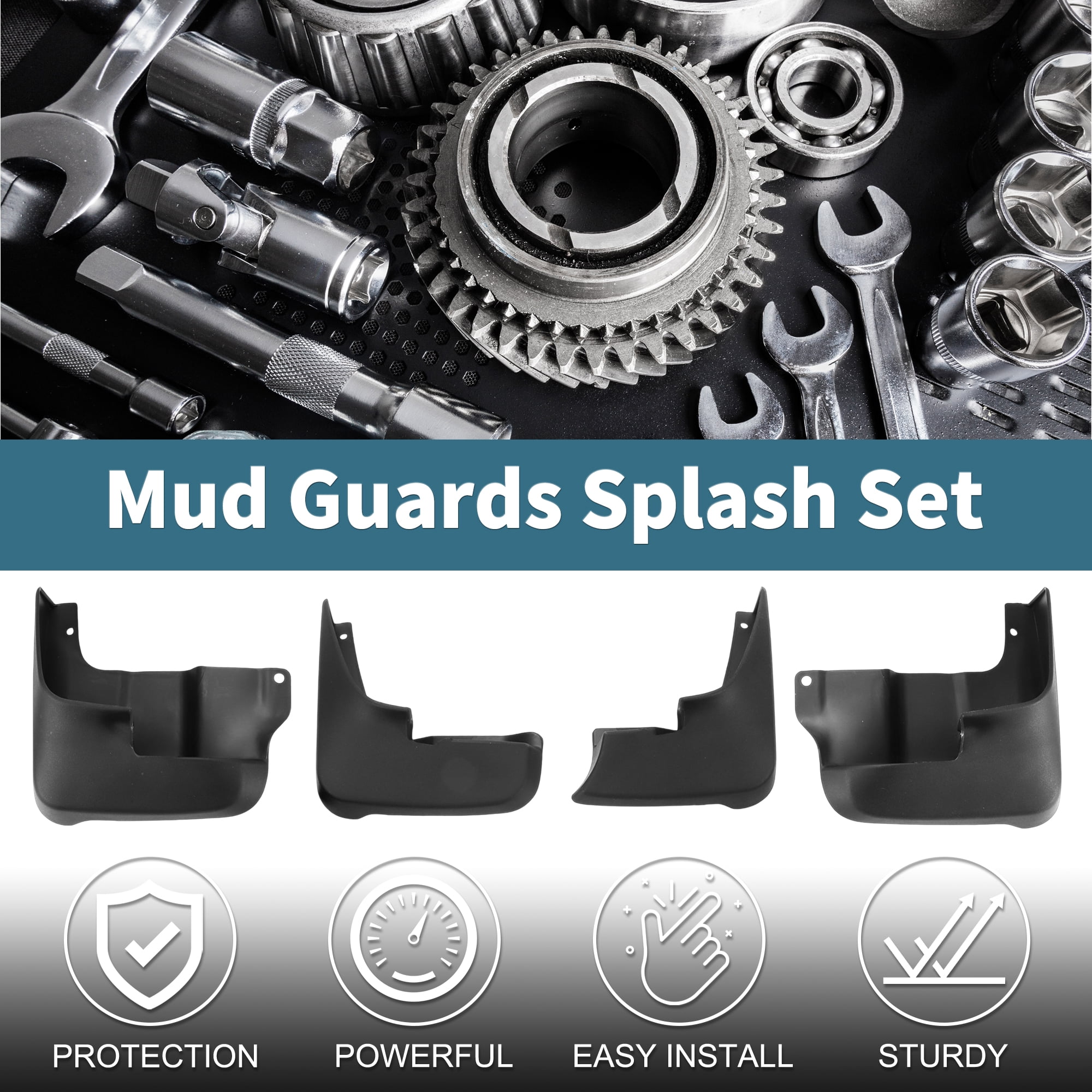 Unique Bargains Mud Flaps Splash Guards for Toyota Sienna 2004-2010 Front & Rear Mud Guards W/Mount Accessories
