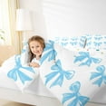 thumbnail image 4 of Manfei Teens Children Cartoon Ribbon Bowtie 2pcs Bedding Comforter Set,Blue White Bow Twin Comforter Sets,Kawaii Bowknot Breathable Bedding Set,Ultra Soft Home Decor,Reversible, 4 of 8