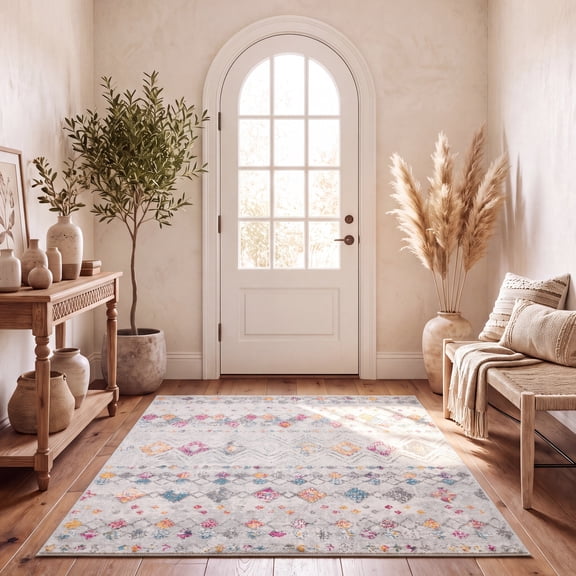 Safavieh Madison Hannah Chevron Geometric Area Rug, Gray/Gold, 5'3" x 5'3" Square