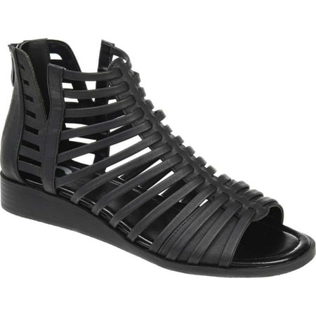 

Women s Journee Collection Delilah Gladiator Caged Sandal Black Faux Leather 7.5 M