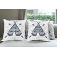 thumbnail image 6 of Ambesonne Adventure Throw Pillow Cover 4 Pack, Teepee with Arrows, 20", Dark Petrol Blue White, 6 of 7
