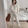 thumbnail image 5 of Hooded Loose Fit Sweatshirt & Joggers (XL, LeopardBeige), 5 of 9