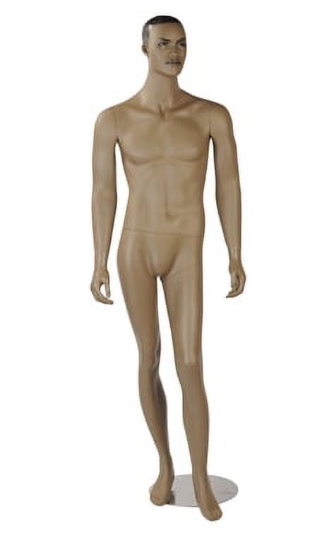SSWBasics Male African-American Complexion Fiberglass Full Body Mannequin - Molded Black