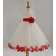 thumbnail image 3 of Ekidsbridal Satin Ivory Red Tulle Rose Petal Flower Girl Dress Christmas Party Bridesmaid Holiday Wedding Pageant Birthday 302T S, 3 of 3