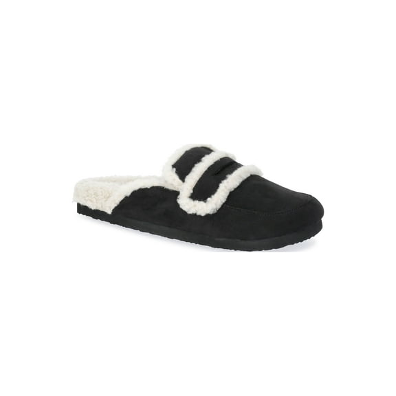 Time and Tru Women's Faux Shearling Slide On Loafers