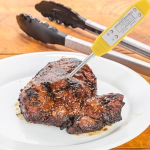 Thermomètre à Viande à Lecture Instantanée Numérique, Thermomètre de Température des Aliments Avec Sonde en Acier Inoxydable Gadgets de Cuisine Pour la Cuisson des Aliments Barbecue à Domicile(Jaune)